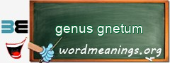 WordMeaning blackboard for genus gnetum